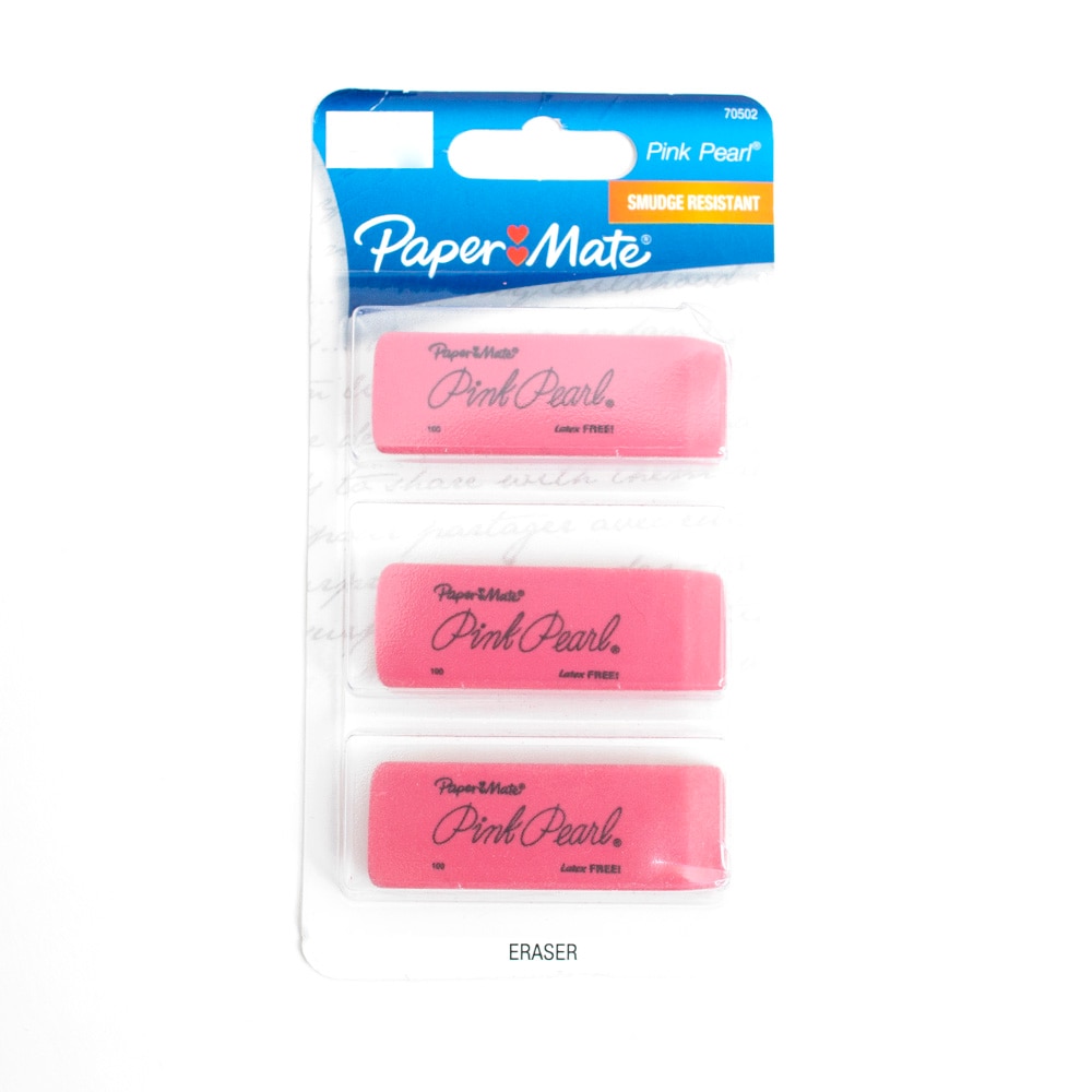 Paper Mate, Erasers & Correction, Art & School, Pink Pearl, Medium, 3 count, 143284